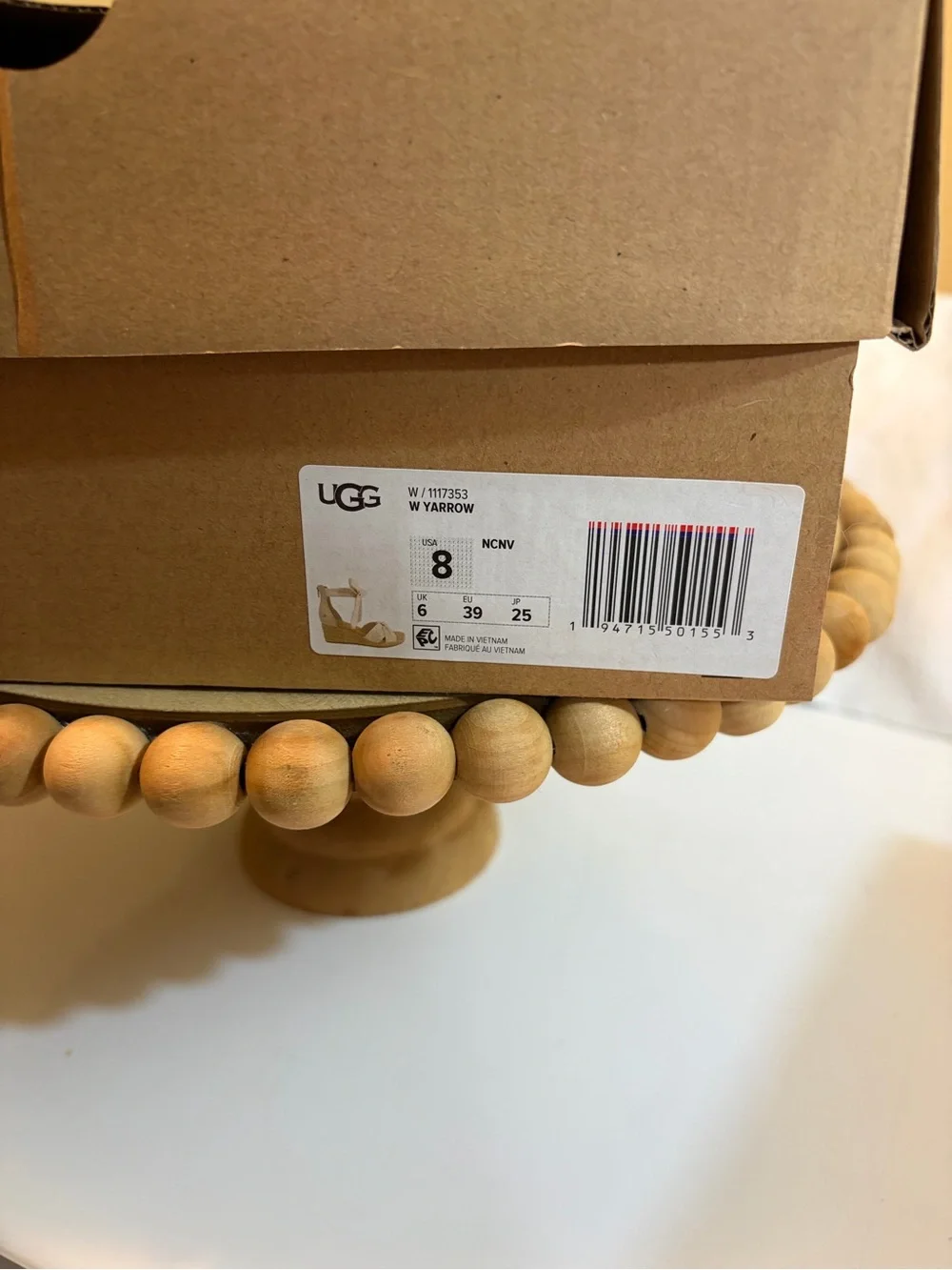 UGG Beige Knotted Espadrille Wedge Sandals